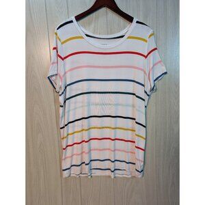 Torrid Super Soft Knit Top Striped Casual Tee Shirt Plus Size 1 Colorful
